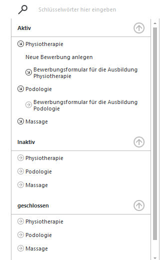 5. Übersicht aller Bewerbungen